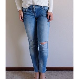 *SOLD*River Island Raw Hem Distressed Jeans